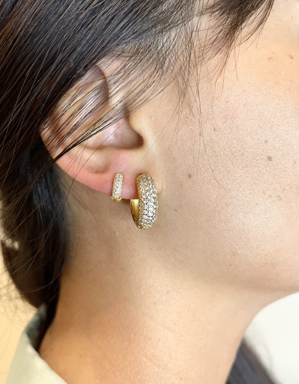 Round zircon Big Hoops - Image 2