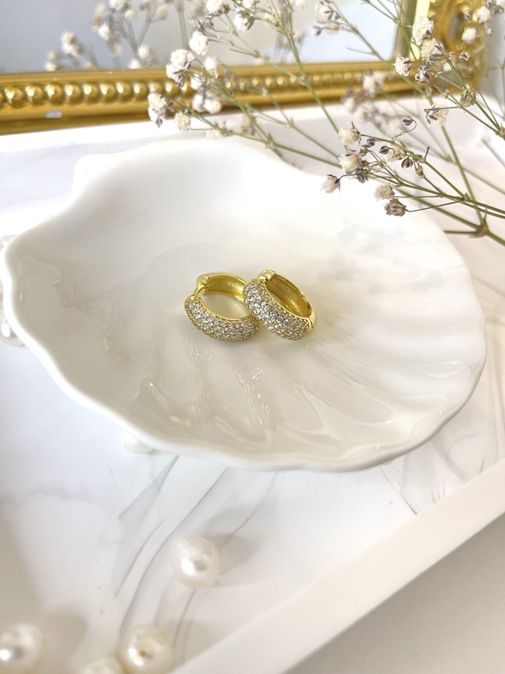 Round zircon Big Hoops
