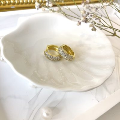 Round zircon Big Hoops
