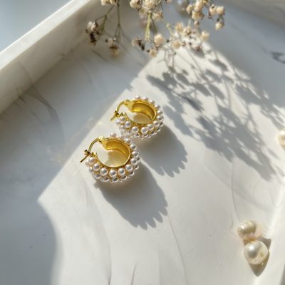 Mini pearl Hoops