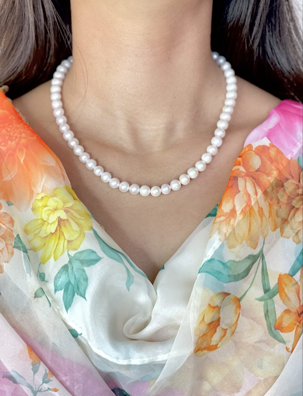 Mauktika Necklace (Single Layer Pearl Necklace) - Image 2