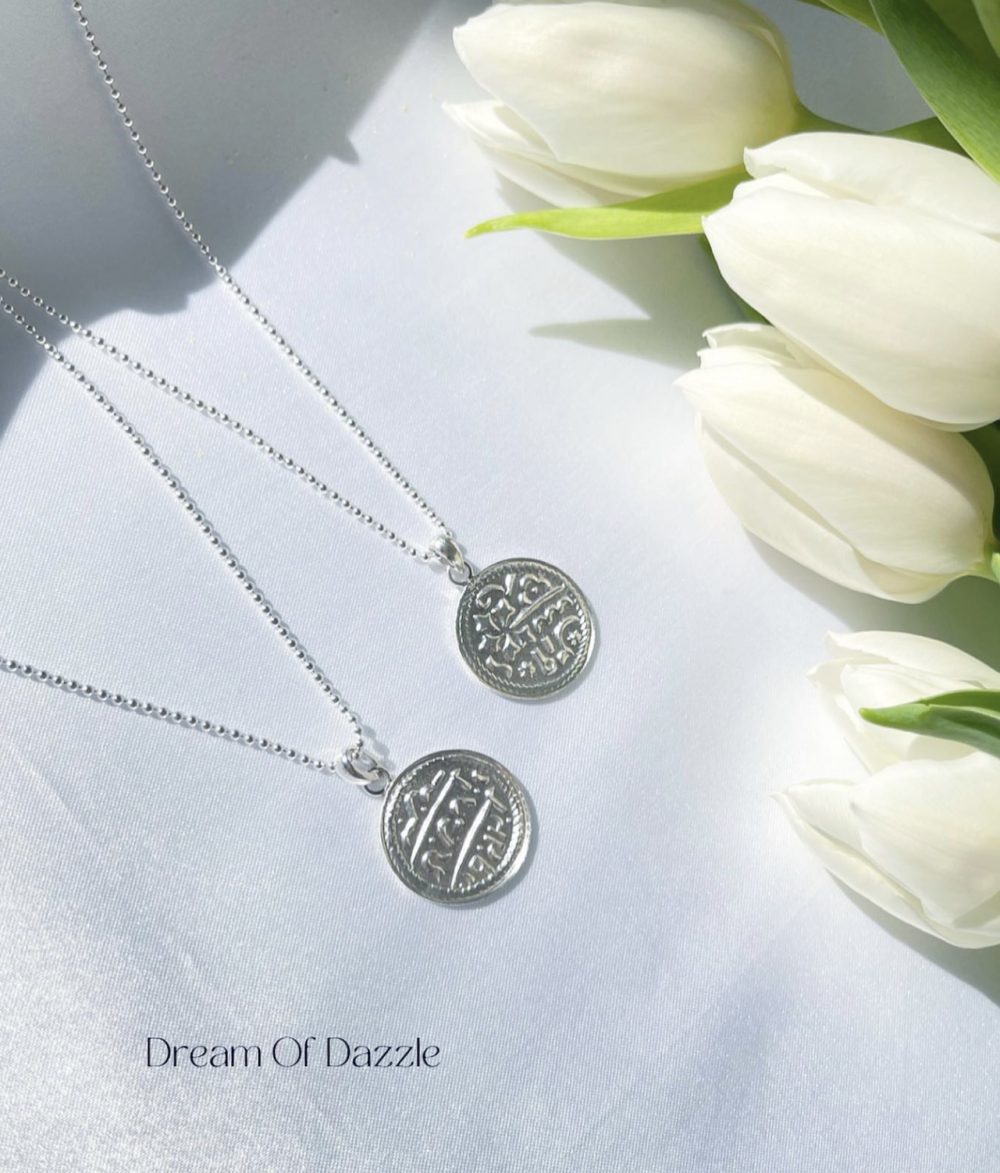 Silver nepali coin necklace